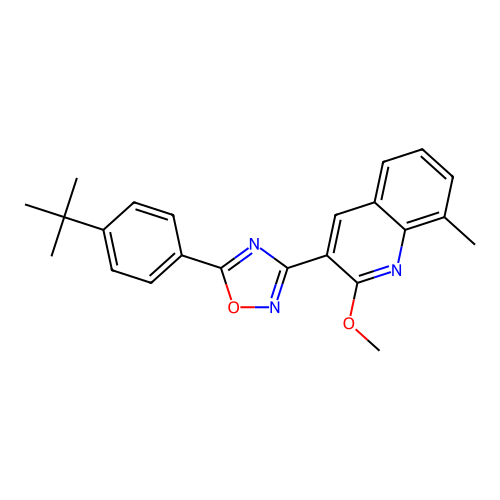 3-[5-(4-Tert-butylphenyl)-1,2,4-oxadiazol-3-yl]-2-methoxy-8-methylquinoline structure
