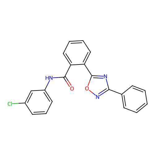 N-(3-chlorophenyl)-2-(3-phenyl-1,2,4-oxadiazol-5-yl)benzamide structure
