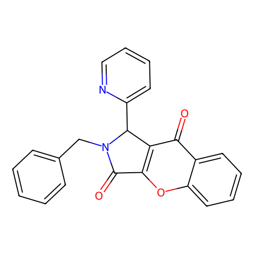 2-Benzyl-1-(pyridin-2-yl)-1,2-dihydrochromeno[2,3-c]pyrrole-3,9-dione structure