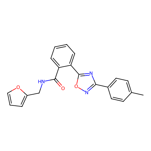 N-(furan-2-ylmethyl)-2-[3-(4-methylphenyl)-1,2,4-oxadiazol-5-yl]benzamide structure