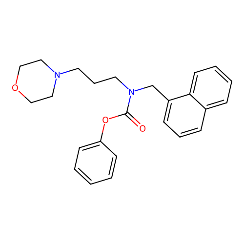 Phenyl (3-morpholinopropyl)(naphthalen-1-ylmethyl)carbamate structure