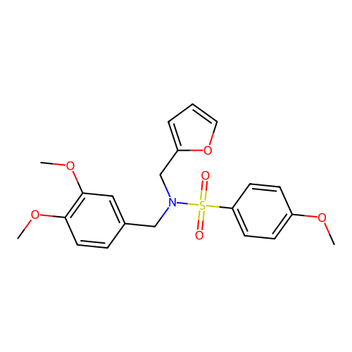 N-(3,4-dimethoxybenzyl)-N-(furan-2-ylmethyl)-4-methoxybenzenesulfonamide structure