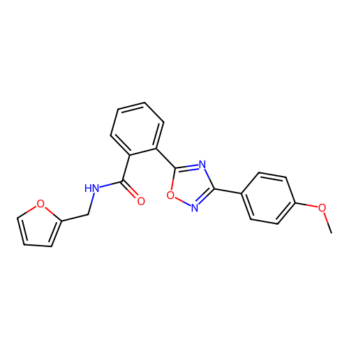N-(furan-2-ylmethyl)-2-[3-(4-methoxyphenyl)-1,2,4-oxadiazol-5-yl]benzamide structure