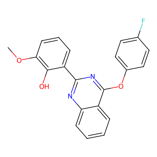 2-(4-(4-Fluorophenoxy)quinazolin-2-yl)-6-methoxyphenol structure