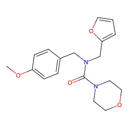 N-(furan-2-ylmethyl)-N-(4-methoxybenzyl)morpholine-4-carboxamide structure