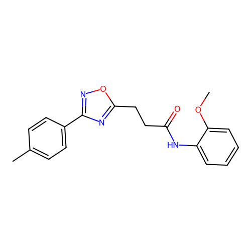 N-(2-methoxyphenyl)-3-[3-(4-methylphenyl)-1,2,4-oxadiazol-5-yl]propanamide structure