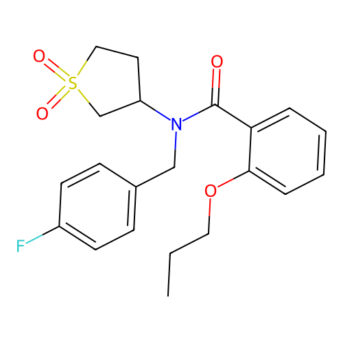 N-(1,1-dioxidotetrahydrothiophen-3-yl)-N-(4-fluorobenzyl)-2-propoxybenzamide structure