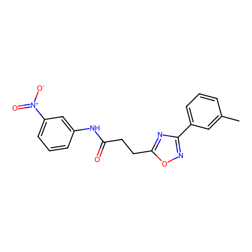 3-[3-(3-methylphenyl)-1,2,4-oxadiazol-5-yl]-N-(3-nitrophenyl)propanamide structure