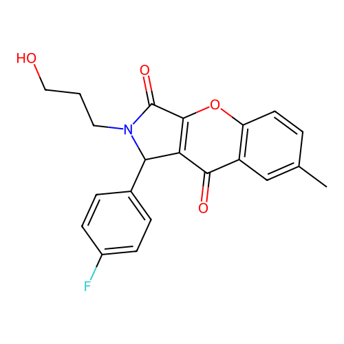 1-(4-fluorophenyl)-2-(3-hydroxypropyl)-7-methyl-1,2-dihydrochromeno[2,3-c]pyrrole-3,9-dione structure