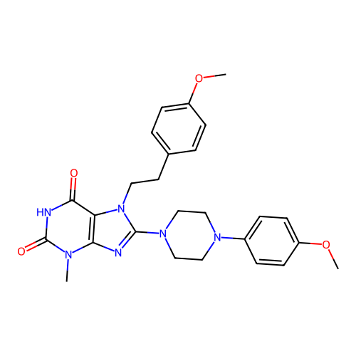 7-(4-methoxyphenethyl)-8-(4-(4-methoxyphenyl)piperazin-1-yl)-3-methyl-1H-purine-2,6(3H,7H)-dione structure