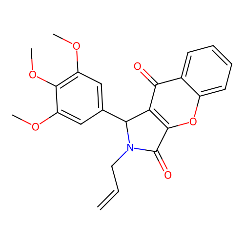 2-Allyl-1-(3,4,5-trimethoxyphenyl)-1,2-dihydrochromeno[2,3-c]pyrrole-3,9-dione structure