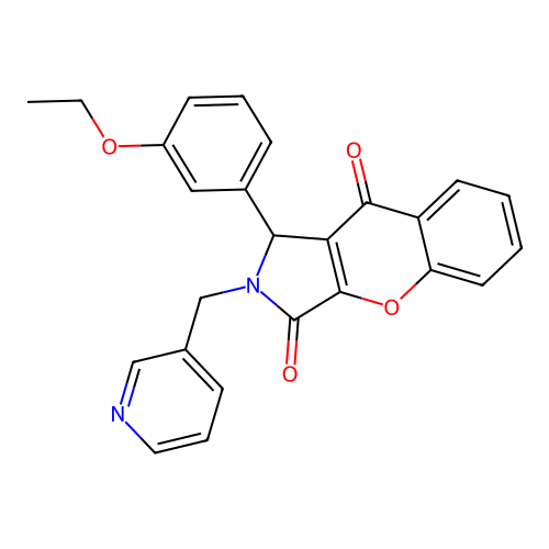 1-(3-ethoxyphenyl)-2-(pyridin-3-ylmethyl)-1,2-dihydrochromeno[2,3-c]pyrrole-3,9-dione structure
