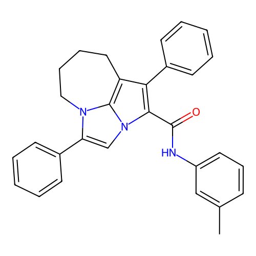 1,4-diphenyl-N-(m-tolyl)-5,6,7,8-tetrahydro-2a,4a-diazacyclopenta[cd]azulene-2-carboxamide structure