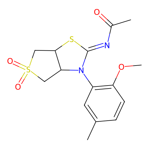 (Z)-N-(3-(2-methoxy-5-methylphenyl)-5,5-dioxidotetrahydrothieno[3,4-d]thiazol-2(3H)-ylidene)acetamide structure