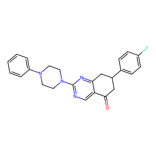7-(4-fluorophenyl)-2-(4-phenylpiperazin-1-yl)-7,8-dihydroquinazolin-5(6H)-one structure