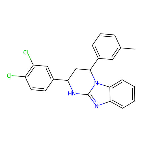 2-(3,4-dichlorophenyl)-4-(3-methylphenyl)-1,2,3,4-tetrahydropyrimido[1,2-a]benzimidazole structure