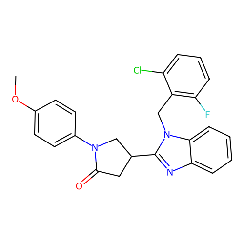 4-[1-(2-chloro-6-fluorobenzyl)-1H-benzimidazol-2-yl]-1-(4-methoxyphenyl)pyrrolidin-2-one structure