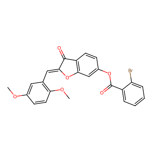 2-[(2,5-Dimethoxyphenyl)methylene]-3-oxobenzo[3,4-b]furan-6-yl 2-bromobenzoate structure