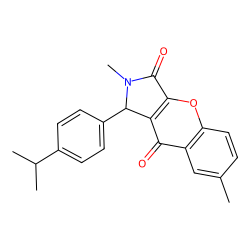 2,7-dimethyl-1-[4-(propan-2-yl)phenyl]-1,2-dihydrochromeno[2,3-c]pyrrole-3,9-dione structure