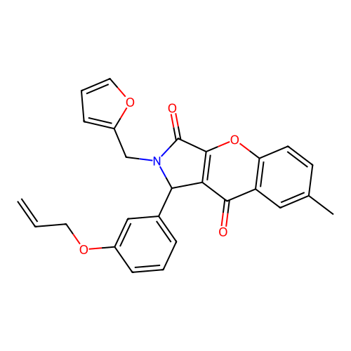 2-(furan-2-ylmethyl)-7-methyl-1-[3-(prop-2-en-1-yloxy)phenyl]-1,2-dihydrochromeno[2,3-c]pyrrole-3,9-dione structure