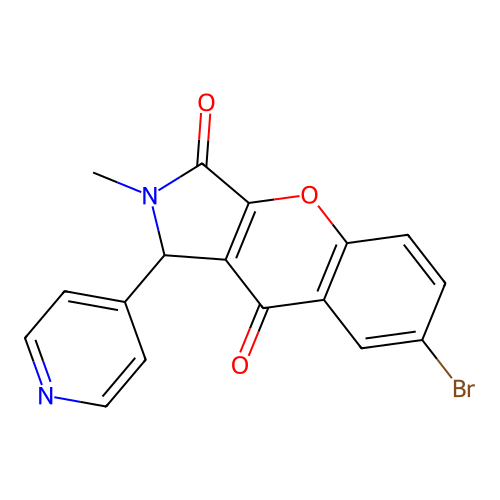 7-Bromo-2-methyl-1-(pyridin-4-yl)-1,2-dihydrochromeno[2,3-c]pyrrole-3,9-dione structure