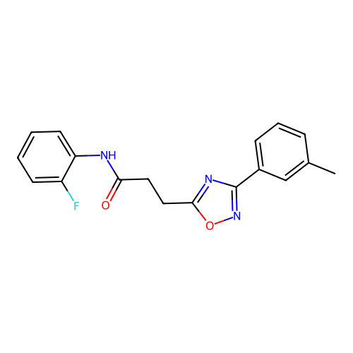 N-(2-fluorophenyl)-3-[3-(3-methylphenyl)-1,2,4-oxadiazol-5-yl]propanamide structure