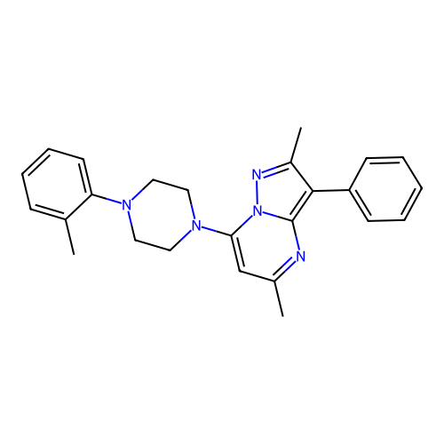 2,5-Dimethyl-3-phenyl-7-(4-(o-tolyl)piperazin-1-yl)pyrazolo[1,5-a]pyrimidine structure