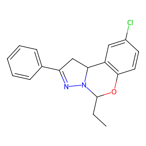 9-Chloro-5-ethyl-2-phenyl-1,10b-dihydropyrazolo[1,5-c][1,3]benzoxazine structure