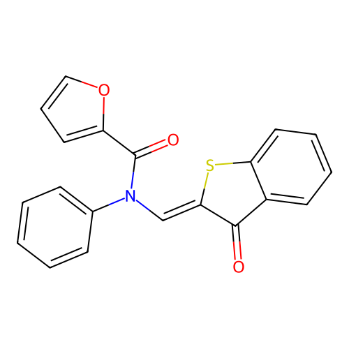 (Z)-N-((3-oxobenzo[b]thiophen-2(3H)-ylidene)methyl)-N-phenylfuran-2-carboxamide structure