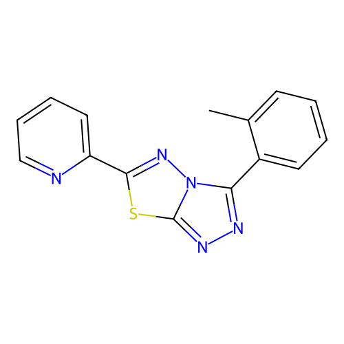 3-(2-Methylphenyl)-6-(pyridin-2-yl)[1,2,4]triazolo[3,4-b][1,3,4]thiadiazole structure