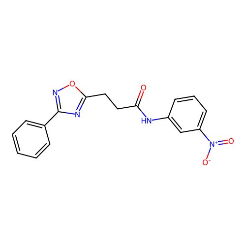 N-(3-nitrophenyl)-3-(3-phenyl-1,2,4-oxadiazol-5-yl)propanamide structure