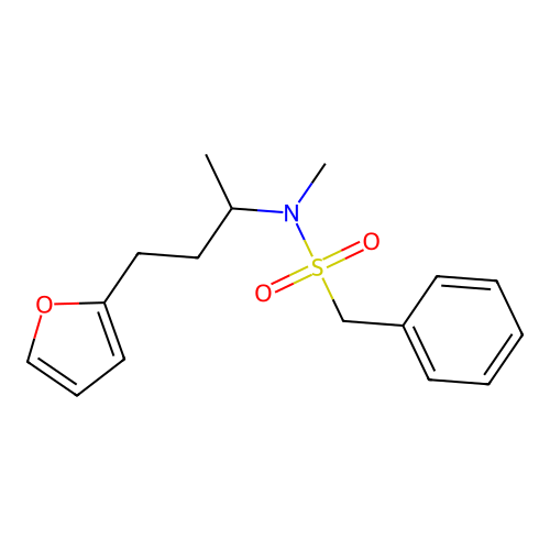 N-[4-(furan-2-yl)butan-2-yl]-N-methyl-1-phenylmethanesulfonamide structure
