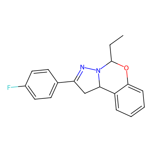 5-Ethyl-2-(4-fluorophenyl)-1,10b-dihydropyrazolo[1,5-c][1,3]benzoxazine structure