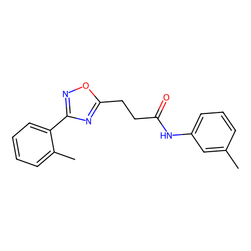 N-(3-methylphenyl)-3-[3-(2-methylphenyl)-1,2,4-oxadiazol-5-yl]propanamide structure