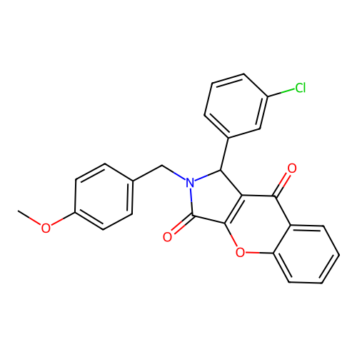 1-(3-chlorophenyl)-2-(4-methoxybenzyl)-1,2-dihydrochromeno[2,3-c]pyrrole-3,9-dione structure