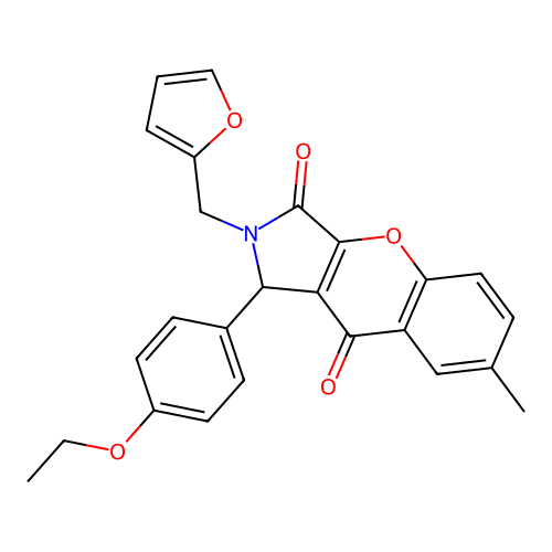1-(4-ethoxyphenyl)-2-(furan-2-ylmethyl)-7-methyl-1,2-dihydrochromeno[2,3-c]pyrrole-3,9-dione structure