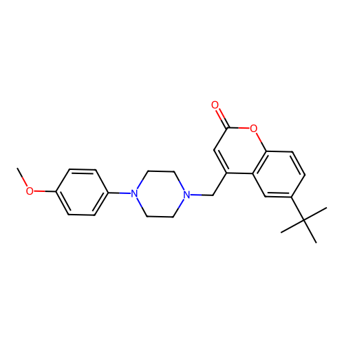 6-tert-butyl-4-{[4-(4-methoxyphenyl)piperazin-1-yl]methyl}-2H-chromen-2-one structure