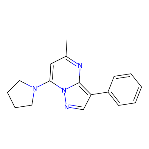 5-Methyl-3-phenyl-7-(pyrrolidin-1-yl)pyrazolo[1,5-a]pyrimidine structure