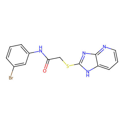 N-(3-bromophenyl)-2-(1H-imidazo[4,5-b]pyridin-2-ylsulfanyl)acetamide structure
