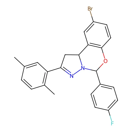 9-溴-2-(2,5-二甲基苯基)-5-(4-氟苯基)-5,10b-二氢-1H-吡唑并[1,5-c][1,3]苯并嗪 structure