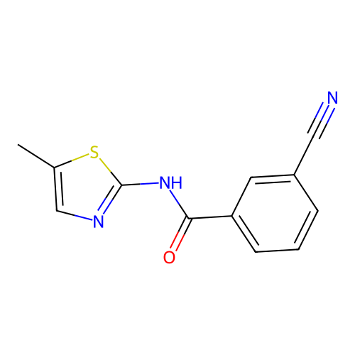 3-氰基-N-(5-甲基噻唑-2基)苯甲酰胺 structure