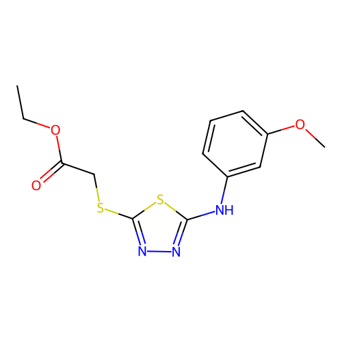 Ethyl 2-({5-[(3-methoxyphenyl)amino]-1,3,4-thiadiazol-2-yl}sulfanyl)acetate structure