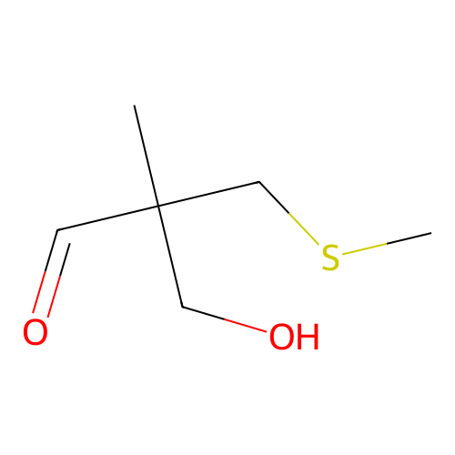 2-(Hydroxymethyl)-2-methyl-3-(methylthio)propionaldehyde structure