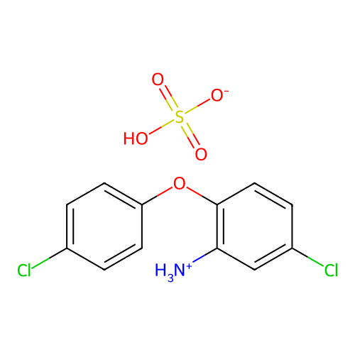 [5-Chloro-2-(4-chlorophenoxy)phenyl]azanium;hydrogen sulfate structure