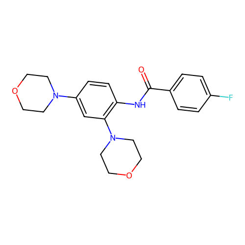N-(2,4-dimorpholin-4-ylphenyl)-4-fluorobenzamide structure