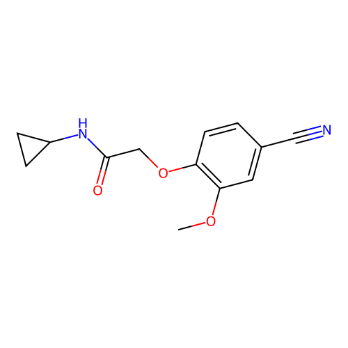 2-(4-cyano-2-methoxyphenoxy)-N-cyclopropylacetamide structure