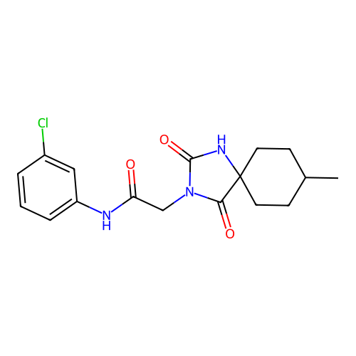 N-(3-chlorophenyl)-2-(8-methyl-2,4-dioxo-1,3-diazaspiro[4.5]decan-3-yl)acetamide structure