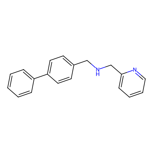 1-(4-phenylphenyl)-N-(pyridin-2-ylmethyl)methanamine structure