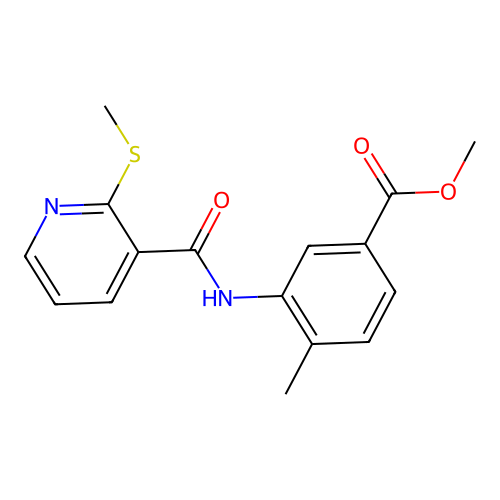 Methyl 4-methyl-3-[2-(methylsulfanyl)pyridine-3-amido]benzoate structure