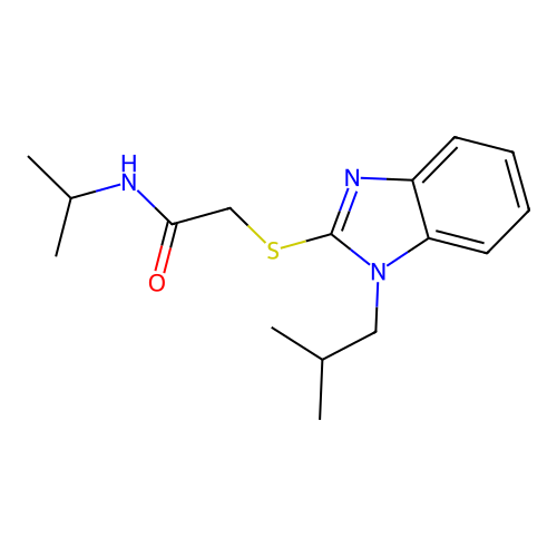 N-(1-Methylethyl)-2-[[1-(2-methylpropyl)-1H-benzimidazol-2-yl]thio]acetamide structure